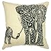 Wonder4 Mother Elephant Pillow Case, Linen Cotton Sofa Cushion Decorative Pillow Cover 18 X 18(45x45cm)