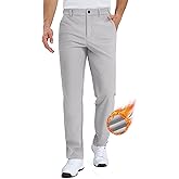 TACVASEN Winter Golf Pants for Men Fleece Lined Work Business Casual Dress Slacks Water Resistant Stretch Warm Trousers
