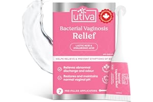 Utiva Bacterial Vaginosis Relief - 7-Prefilled Vaginal Applicators to Maintain Natural Acidity, Increase Vaginal Moisture & E