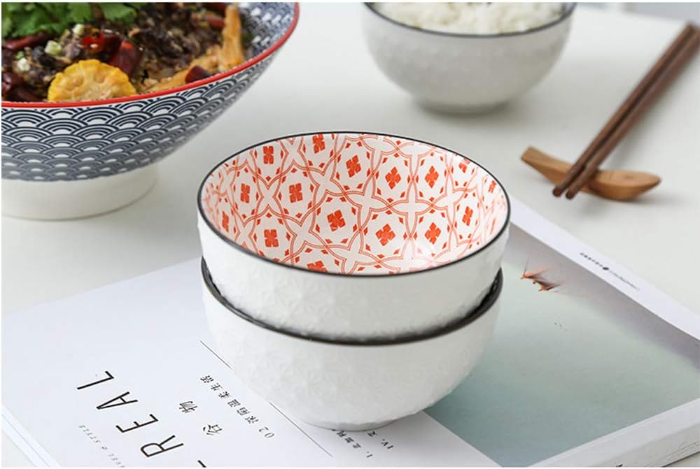 Maypink Porcelain Cereal Bowls Set Ceramic Bowls Set of 8 - 4.5 inches Vibrant Colors Soup Bowls Cute Oatmeal Bowls for Pasta Small Salad Stews Rice Microwave and Dishwasher Safe (8, 4.5-inch): Kitchen & Dining