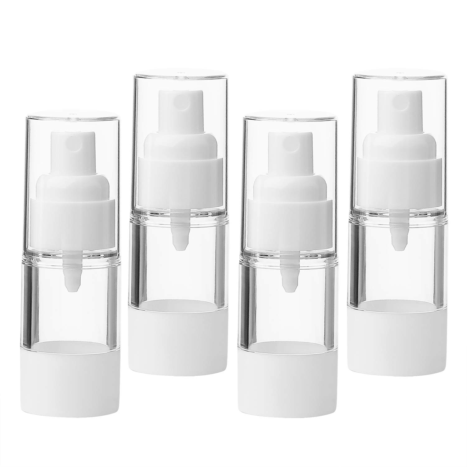 Sdootbeauty Airless Spray Bottle, Refillable Clear Airless Pump Spray Bottle Travel Airless Bottle - 0.5oz/15ml - 4 Pack