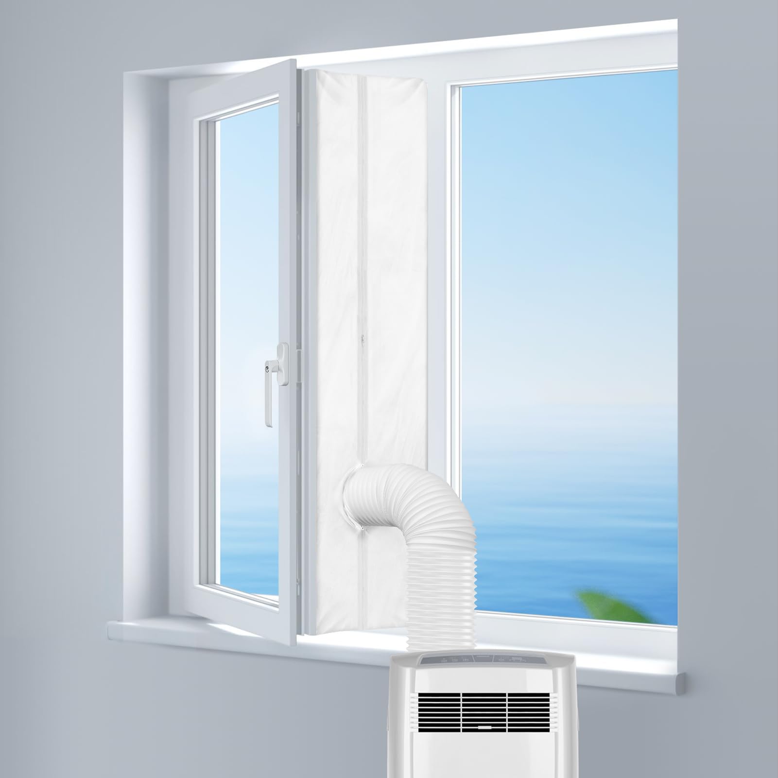 REDTRON 300CM Universal Window Seal for Portable Air Conditioner And Tumble Dryer, Works with Every Mobile Air Conditioning Unit, Hot Air Stop, Easy to Install(No Need for Drilling Holes)