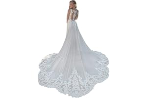 SEIM Lace Appliqued Wedding Dresses for Bride 2025 Beach Wedding Bridal Gowns for Women SE002