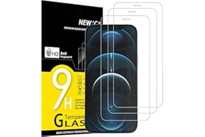 NEW'C 3 Pack Designed for iPhone 12 Pro Max Screen Protector (6.7"), Enhanced Tempered Glass Protection, Case Friendly Anti S