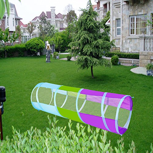 WERSHOW Pop up Play Tunnel Tube - Play Tents Crawling Games Toy Indoor and Outdoor For Kids Babies Toddlers(Grenadine)