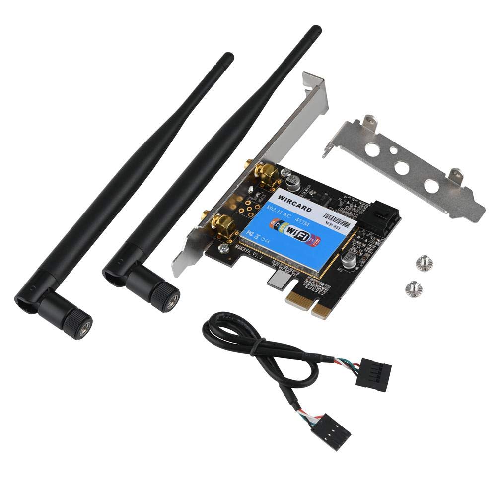 PCI Express Wireless Card, 433Mbps Dual Band 2.4G/5G WIFI Bluetooth Network Interface Cards for Advertising Machines/PC/Desktop