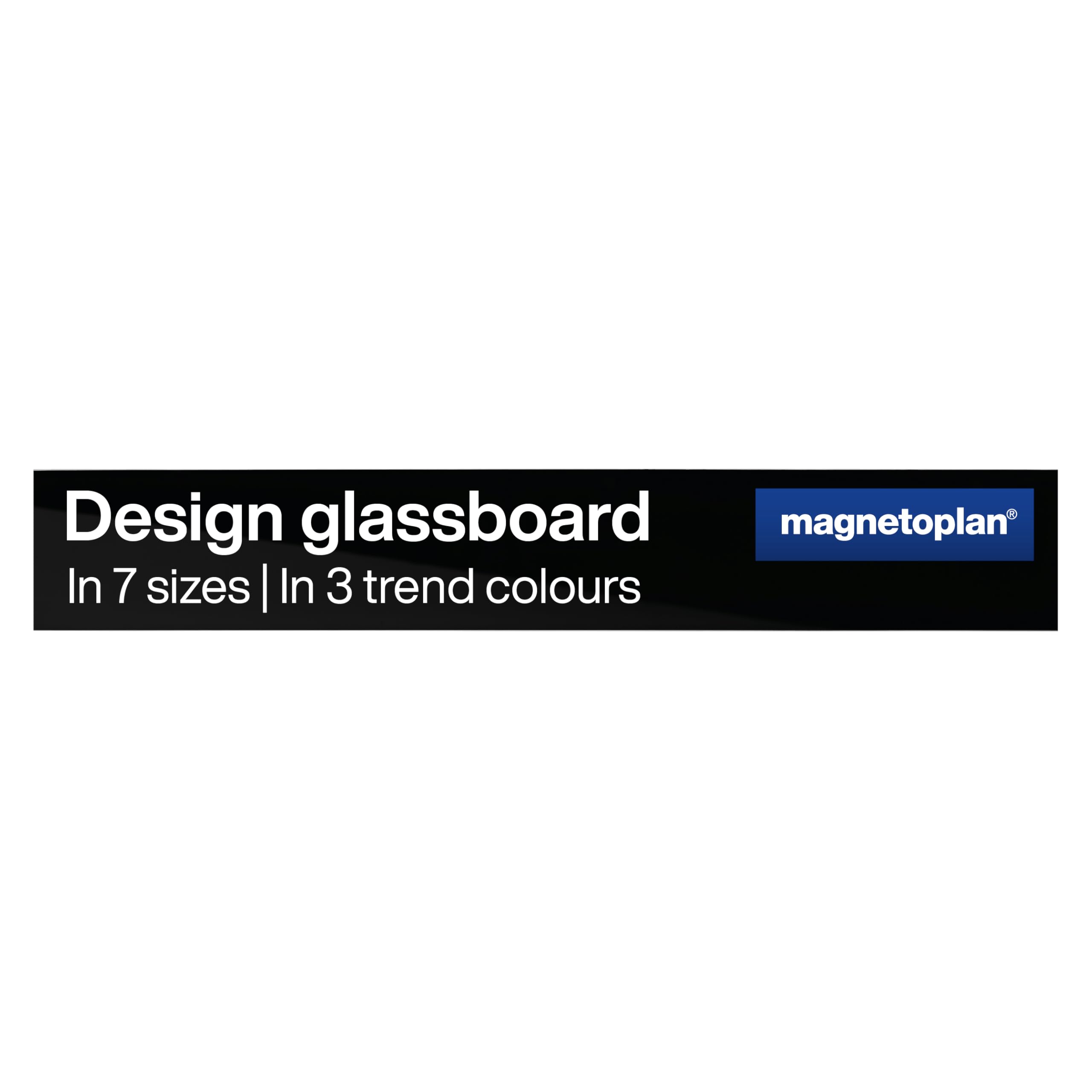 magnetoplan Design-Glasboard | BxH 100x600mm, Tief-Schwarz | Magnethaftend | ESG-Sicherheitsglas Premium Qualität | für Büro, Küche | Beschreibbar mit Board- Kreidemarker | leicht zu reinigen