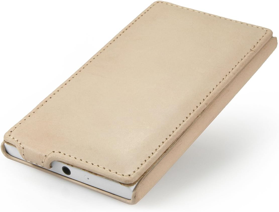 StilGut UltraSlim Genuine Leather Case for Nokia Lumia 1020, Old Style Sand Beige - Image 5