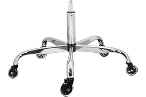 Frassie 28 Inch Office Chair Metal Base Replacement Heavy Duty Computer Chair Base Part with 5 Casters 1 Gas Lift Cylinder (Silver)