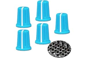WXYINSPAS 5pcs EQ Rotary Knob Replacement Equalizer Potentiometer Fader Knobs Push Rod Cap for DJ Controller Mixer Console Pioneer DDJ800, DDJ1000, DDJ1000SRT, XDJRR (Blue Hats-dot)