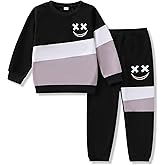 Voxikodex Size 3-12 Years Toddler Boys Clothes 2 Piece Long Sleeve Sweatshirt & Pants Casual Kids Boy Fall Winter Outfits Set