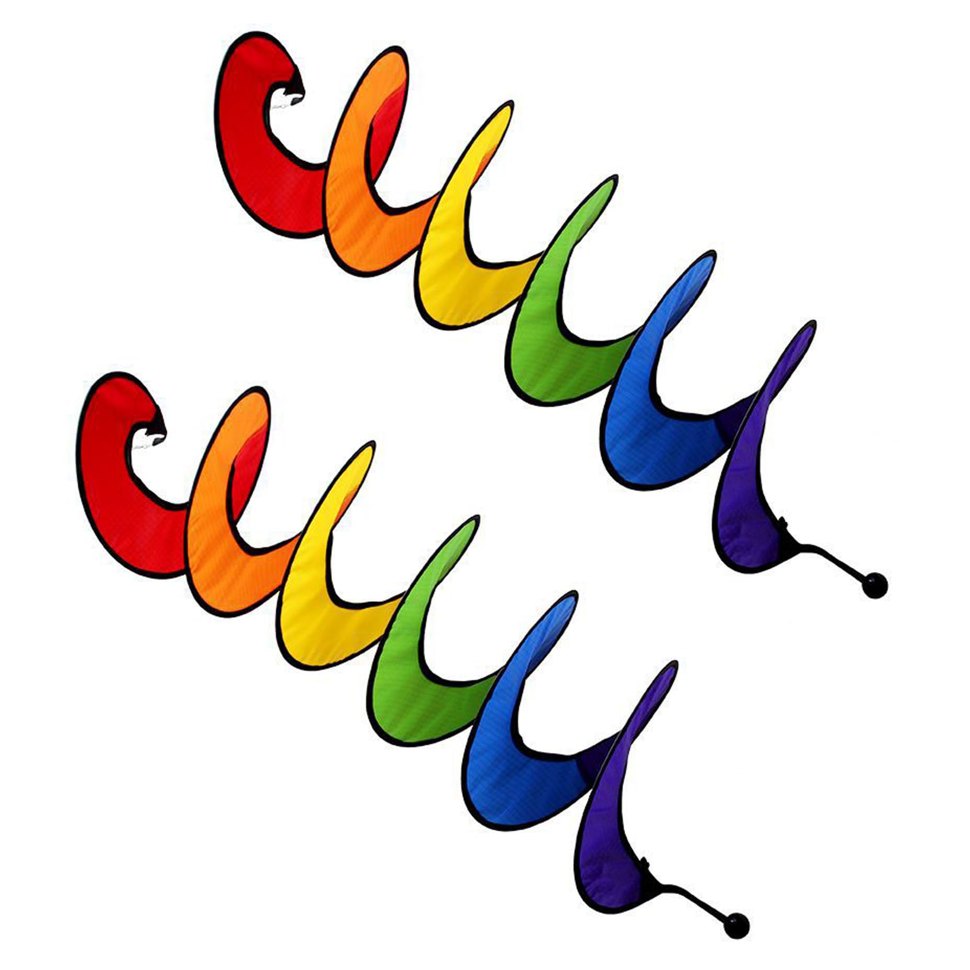 SEABABOO 2PCS Rainbow Spiral Windmill Wind Spinner UV Protection Weather Resistant Multicolor Wind Garden Decoration