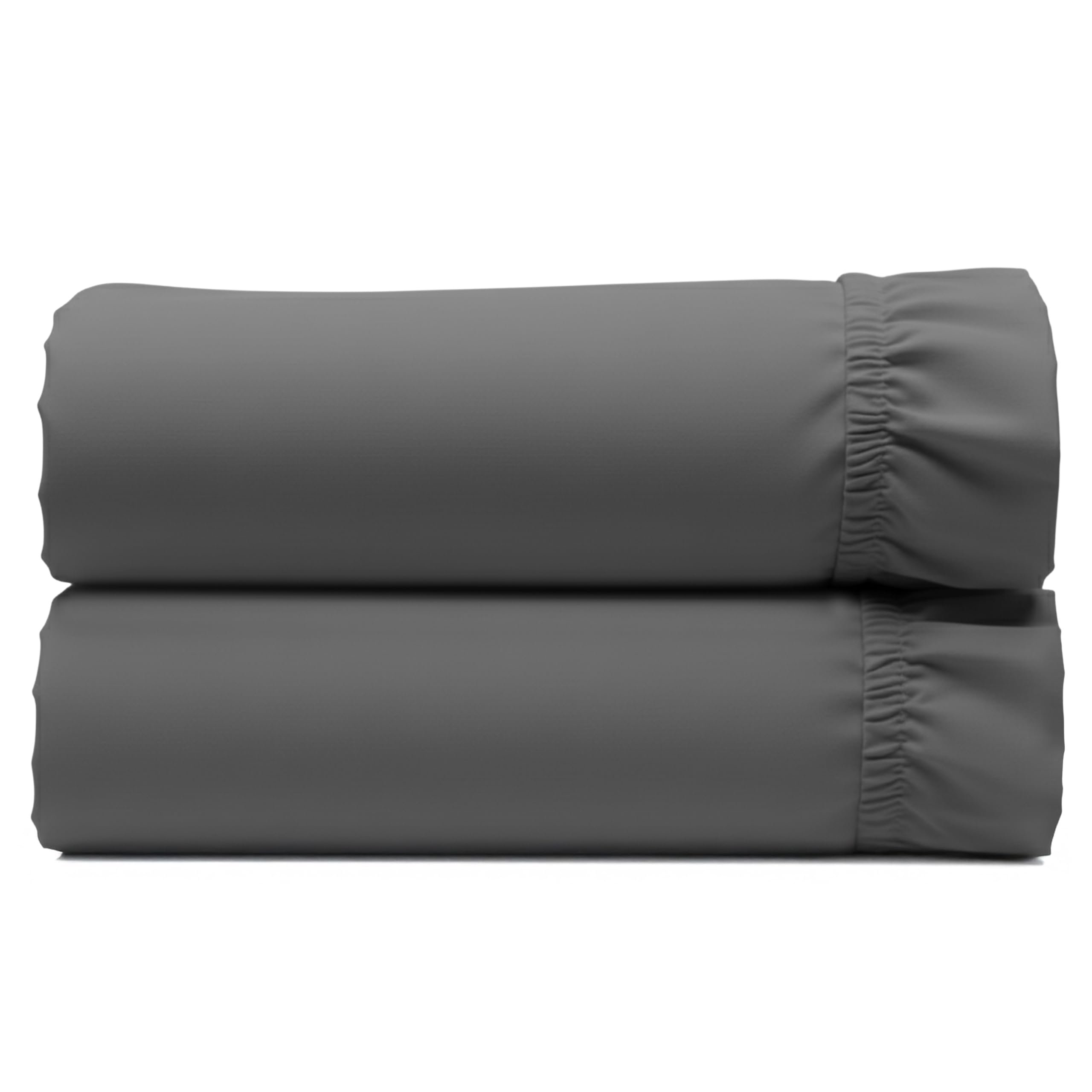 California Design Den 2-Pack King Size Fitted Sheets Only Cotton - Soft 400 Thread Count Sateen, Natural 100% Cotton Deep Pocket King Fitted Sheet, No-Pop Off Elastic, Durable - Grey Image