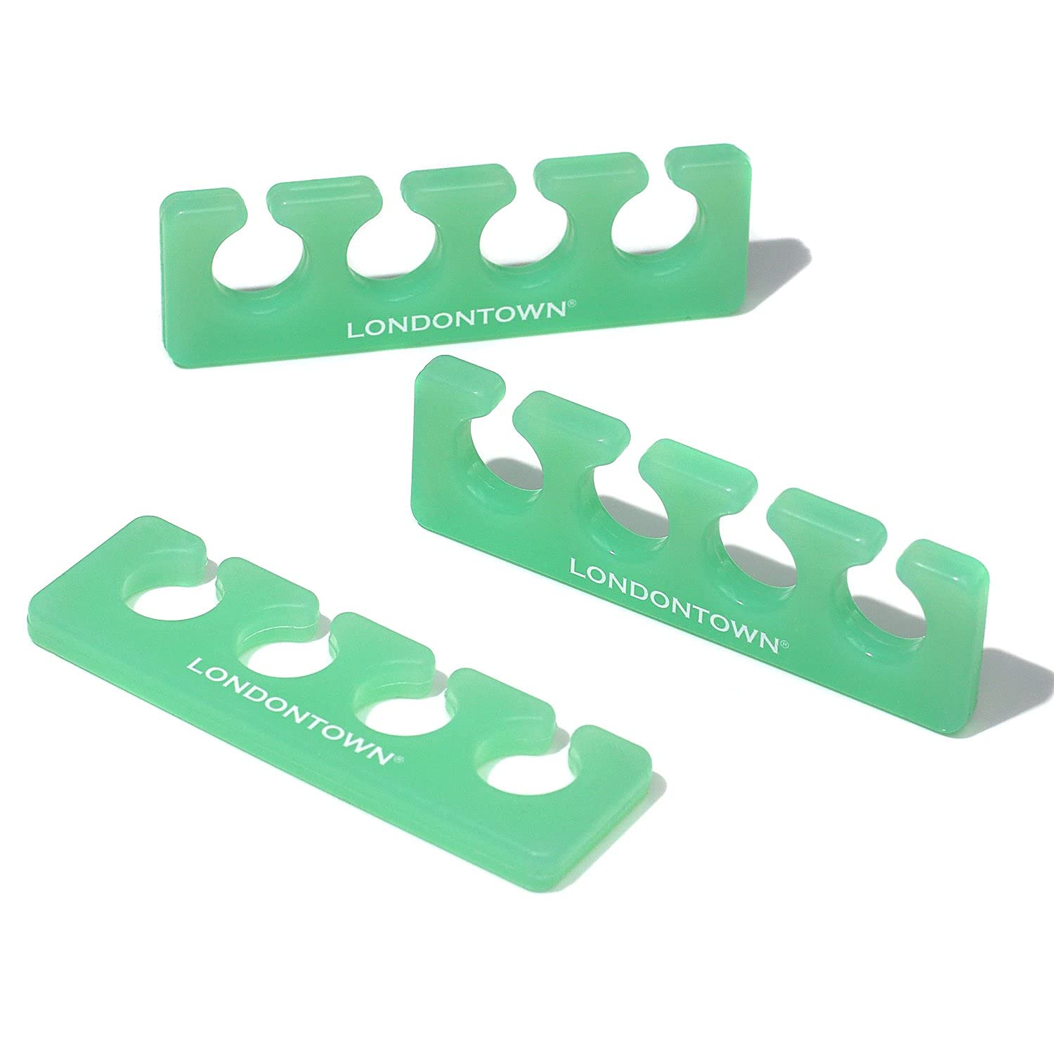 LONDONTOWN Jelly Toe Separator, Flexible Soft Gel Pedicure Toe Separator Nail Polish Spacers for Feet