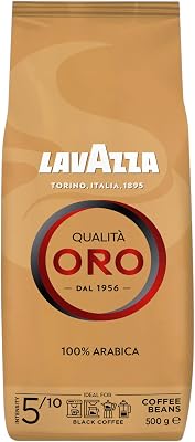 Lavazza, qualità oro, café em grãos naturais, próprio para máquina de café espresso, com notas aromáticas de frutas e flores, 100% arábica, intensidade 5, torrada média, embalagem de 500 g