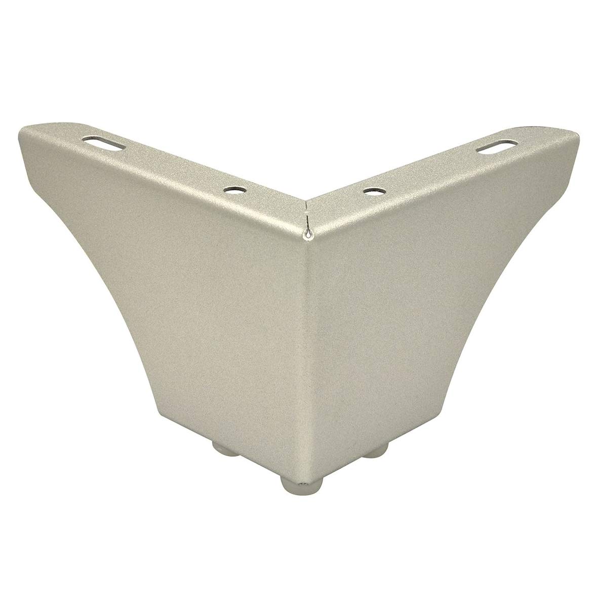 WAGNER furniture leg/furniture foot/sofa foot - SOFA WING - steel powder-coated silver, screw-on plate, 3 studs, height 8 cm, leg length 12 cm, for pallet furniture - 12045101 — image 1