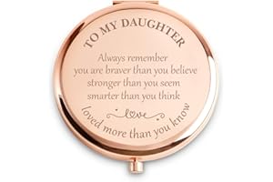 DARICANO Daughter Gifts from Mom Dad Parents, Personalized Compact Mirror Easter Basket Stuffers, Sentimental Gift for Daughter Women Girls Her, Unique Present for Mothers Day Birthday Wedding