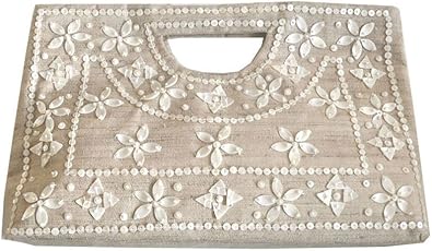 Amazon モイナ シェルビーズクラッチバッグ ナチュラル 並行輸入品 クラッチバッグ