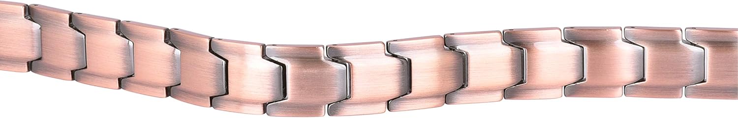 Elegant Mens Double Magnet Wide Copper Magnetic Therapy Bracelet Pain Relief for Arthritis and Carpal Tunnel: Health & Personal Care