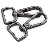 Metal Snap Hooks, 10 PCS Push Gate Swivel Lobster Claw Clasp Purse Hardware (Gunmetal,3/4")