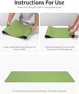 YSAGi Leather Desk Mat Large 80x40 cm Non-Slip Waterproof Leaf Green view 8