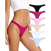 HSYUEEVIA Thongs for Women Cotton Underwear, Sexy No Show Ladies Panties, Comfortable Breathable Workout Panty Sets Multi