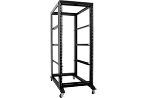 Raising Electronics Server Rack Open Frame Rack 4 Post 19 inch Adjustable Server/Audio Rack Cold Rolled Steel(27U,31 Depth)