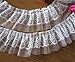 5 Yard 2-Layer Quality Pleated Organza Lace Edge Gathered Trim Ribbon 6 cm Width Vintage White Edging Trimmings Fabric Embroidered Applique Sewing Craft Wedding Dress DIY Decor Clothes Embellishment