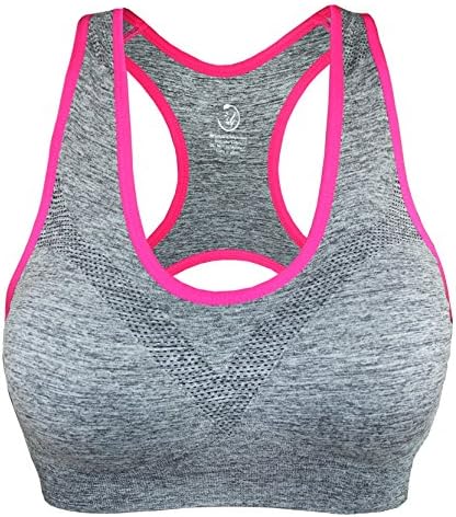 KINYAOYAO Women's Plus Size Cozy Seamless Wire-Free Bra Padded Bra,Grey,3X