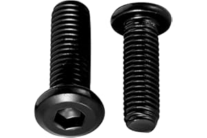 Cetaforten M5 x 16mm Countersunk Socket Cap Allen Bolts, Flat Round Head Socket Cap Screws, Furniture Screws, Carbon Steel, Full Thread, Black Oxide Finish, 50 PCS