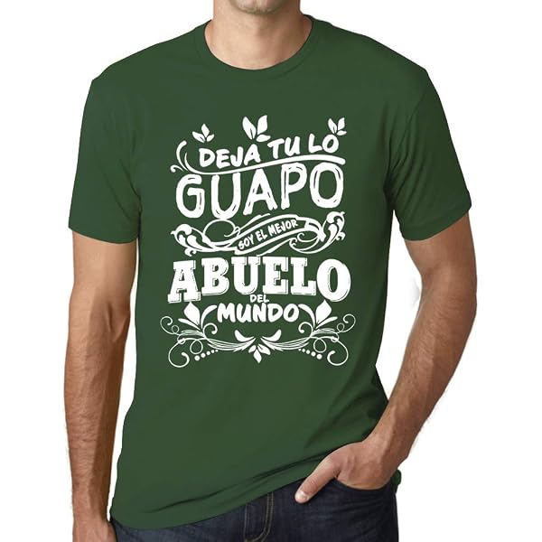 ULTRABASIC Men's Graphic T-Shirt - 'Best Grandfather In The World' / 'Mejor Abuelo Del Mundo' | Eco-Friendly Limited Edition Cotton Tee