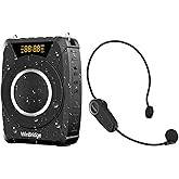 Voice Amplifier Wireless Microphone, 20W Portable PA System with Bluetooth & Headset Mic, Waterproof Portable Microphone and Speaker, Megaphone for Teachers, Classroom, Outdoor Events - M801