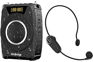 M801 Bluetooth 5.0 Voice Amplifier for Teachers - 20W Wireless PA System with UHF Headset Mic, 15Hr Battery, IPX6 Waterproof 