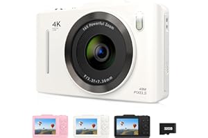 KOOLYI Digital Camera, FHD 4K 48MP Point and Shoot Digital Camera for Kids with 16X Zoom, 32GB Card, Anti-Shake, Compact Small Camera for Teens Boys Girls Beginner Kids Gift