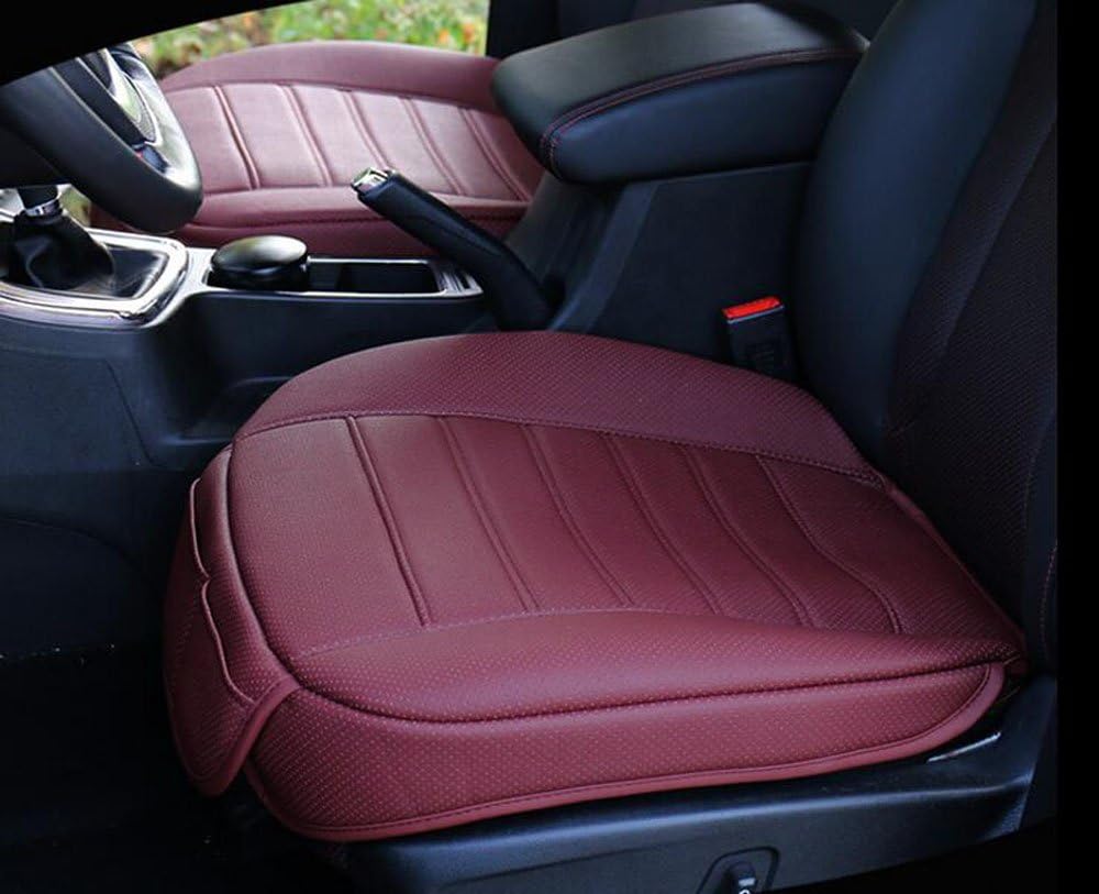 EDEALYN YN-O-02 Leather Type Car Seat Covers Pad Mat Car Chair Cover 1 Piece Front Row Seat Cover Red