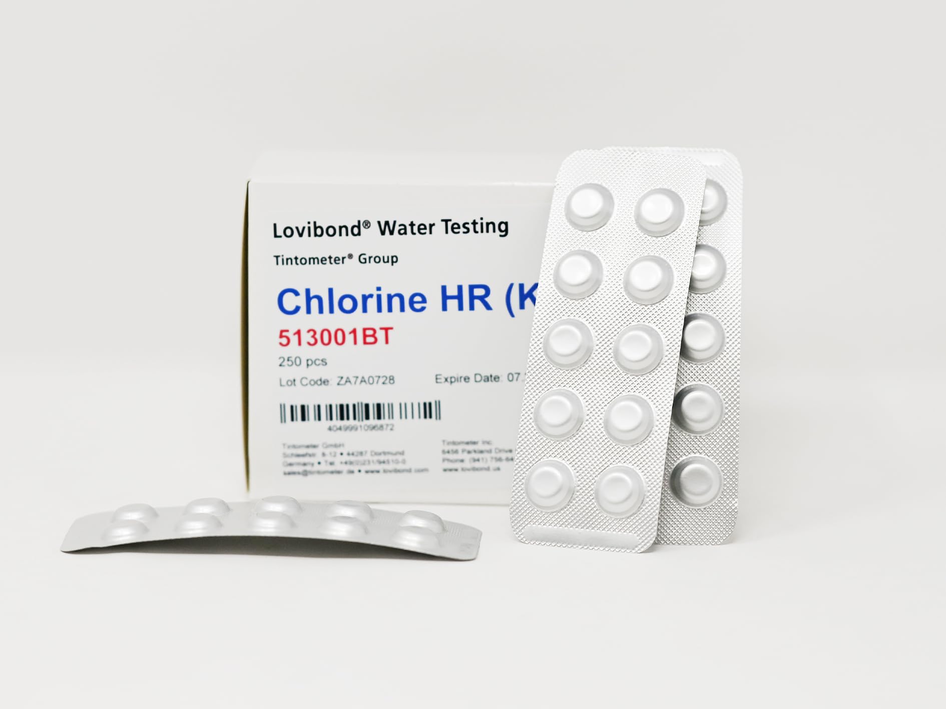 Lovibond - Chlorine HR Tablets | High Range Chlorine Testing | 250 Tablets | Water Analysis, Size 250