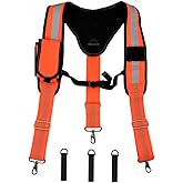 Cedrainy Heavy Duty Tool Belt Suspenders for Men 3 Point Padded Suspenders with Attachment Loops for Men
