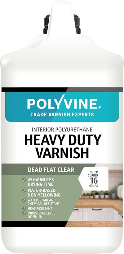 Polyvine Heavy Duty Interior Varnish Satin or Dead Flat 4L