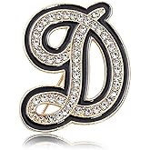 Letter Brooch Pins Initial Rhinestone Personalized Brooches for Women Men Crafts Gold A-Z