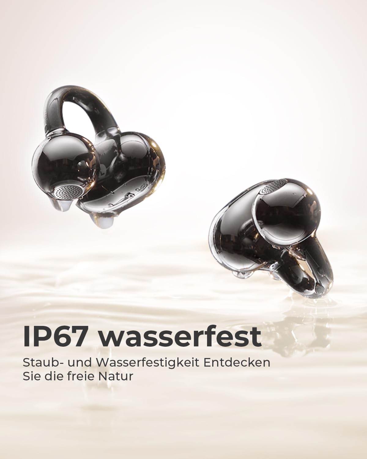 SANAG Open Ear Kopfhörer, Clip on Kopfhörer, Bluetooth 6.0, 42H Spielzeit, IP67 Wasserdicht, ENC Geräuschunterdrückung für Anrufe, Sicherer Halt für Laufen, Radfahren & Wandern 9