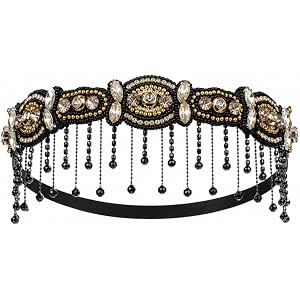 Zinniday Vintage 1920s Headpiece for Women, Rhinestone Roaring Flapper Headband, Retro 20s Hair Accessories for Woman