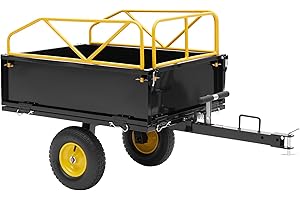 Jocisland Garden Utility Trailer, 500Lbs 12 Cu.Ft ATV UTV Trailer Tow Behind Dump Cart with Removable Sides, Rear Hitch & Con