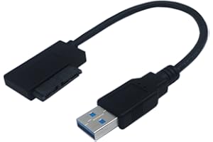 CERRXIAN 9 Inch 90 Degree USB 3.0 Type A Male to Slimline SATA 7+6 13 Pin Adapter Cable for Laptop CD/DVD ROM Optical Drive