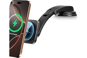 ESR for MagSafe Car Mount Charger, Dashboard Magnetic Wireless Car Charger Mount, Compatible with MagSafe Car Charger, for iPhone 17/16/15/14/13/12, Galaxy S25, Fast Charging, Car Accessories, Black