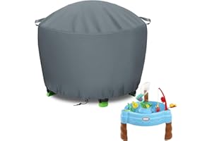 TORUTA Kids Water Table Cover 34in Round Waterpark Play Table Covers for Toddler Sand and Water Table Toys 600D Waterproof Oxford cloth Durable and tear-resistant (Grey)