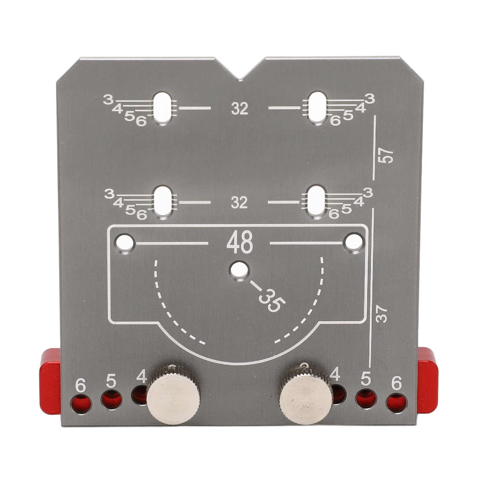 Concealed Hinge Drilling Jig, Aluminium Alloy Cabinet Hinge Mounting Template, 35mm Hinge Hole Positioning, Adjustable 3-6mm Edge Distance, for Kitchen Bedroom Bathroom Cabinet Installation
