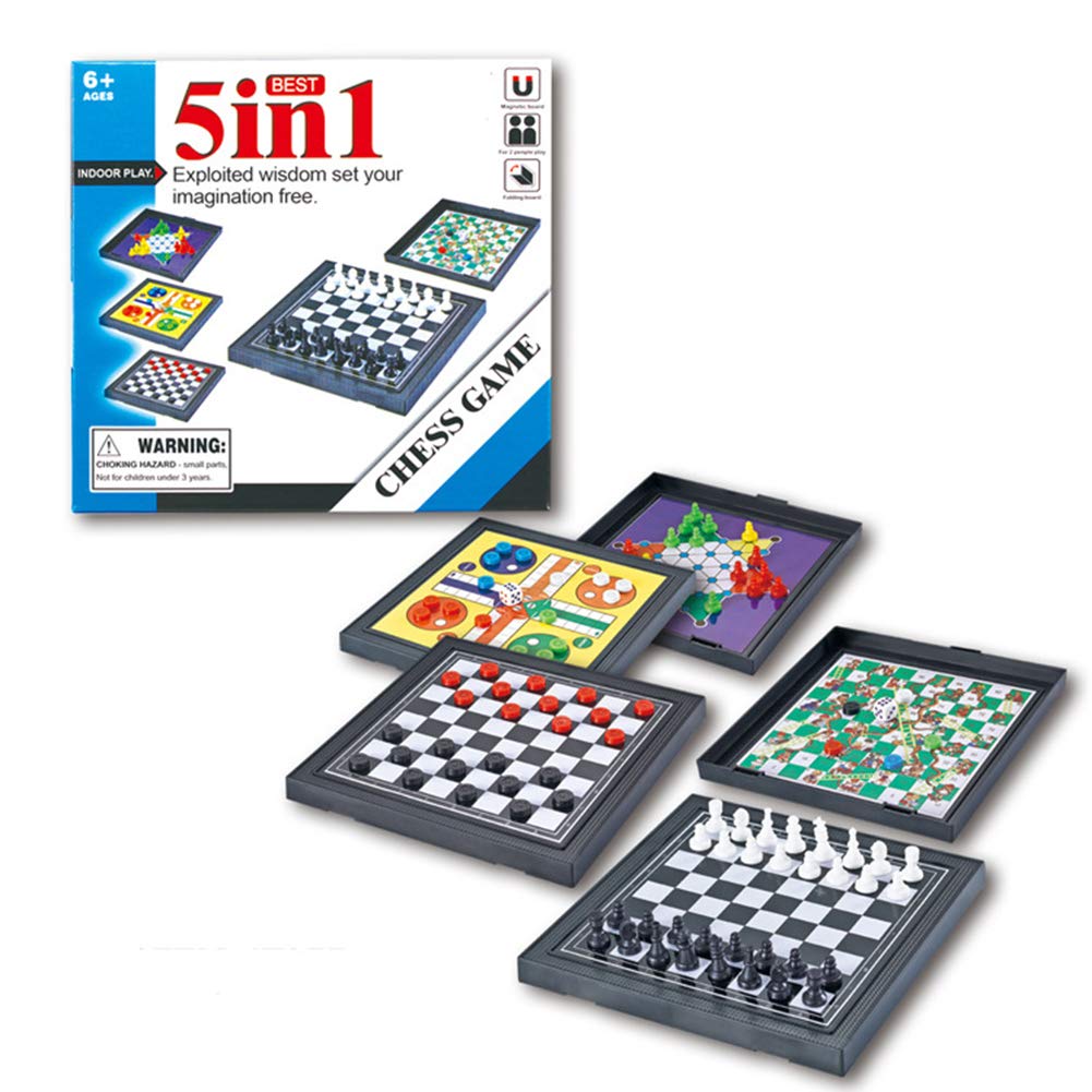 5 in 1 Chess Board Set Chessboard and Chess Traditional
