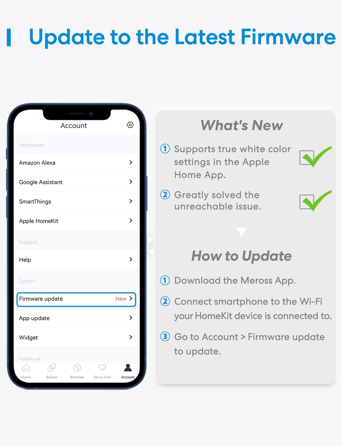 Meross Smart Light Bulb, BR30 Flood WiFi LED Bulbs Compatible with Apple HomeKit, Alexa, Google Assistant & SmartThings, Dimmable E26 Multicolor 2700K-6500K RGBCW, 1300 Lumens 100W Equivalent, 2 Pack