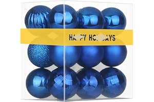 GAMEXCEL Royal Blue 2.5" Christmas Balls Christmas Tree Decoration Ornaments Shatterproof Hanging Balls for Birthday Halloween Holiday Wedding Decorations Set of 18pcs