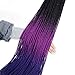 Ombre Senegalese twist 2x Synthetic crochet braiding hair 5 packs/lot 24inch (black purple blue)